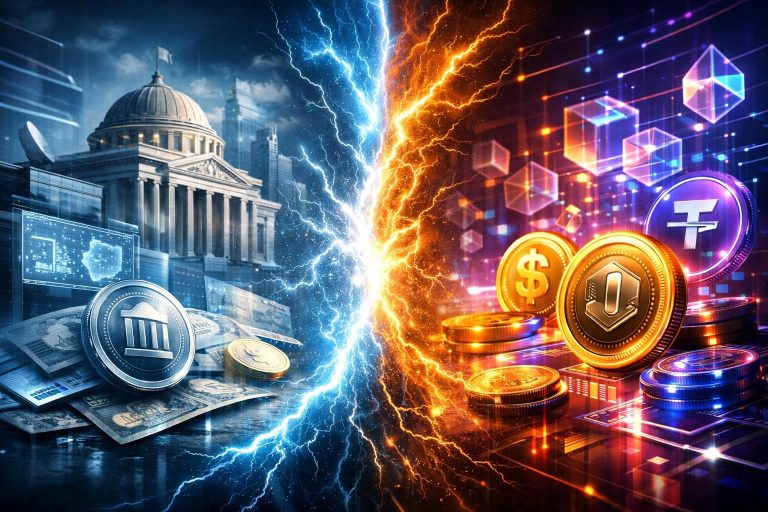 entdecken sie den wettkampf zwischen cbdcs und stablecoins und erfahren sie, welche technologie die zukünftige monetäre infrastruktur prägen wird. analyse der vor- und nachteile beider zahlungsmittel.
